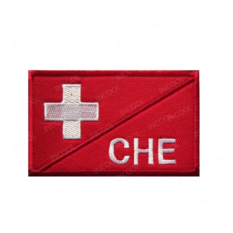 Switzerland Swiss Flag IR Infrared Reflective Patches Appliqued Embroidered Patch For Bag Clothing Backpack Cap