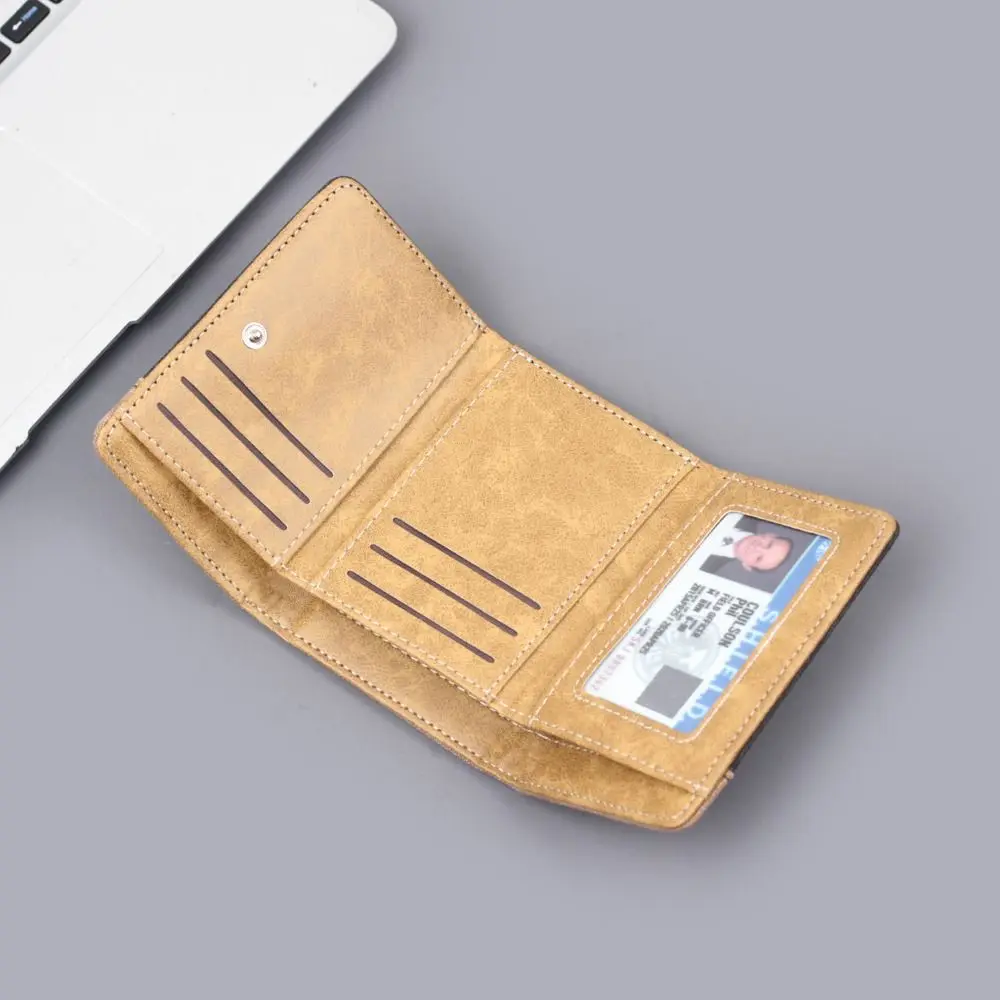 محفظة رجالية جديدة من قماش الدنيم بثلاثة أضعاف أزرق وأسود كاكي حقيبة نقود متعددة الفتحات غطاء جواز سفر للرجال الذكور