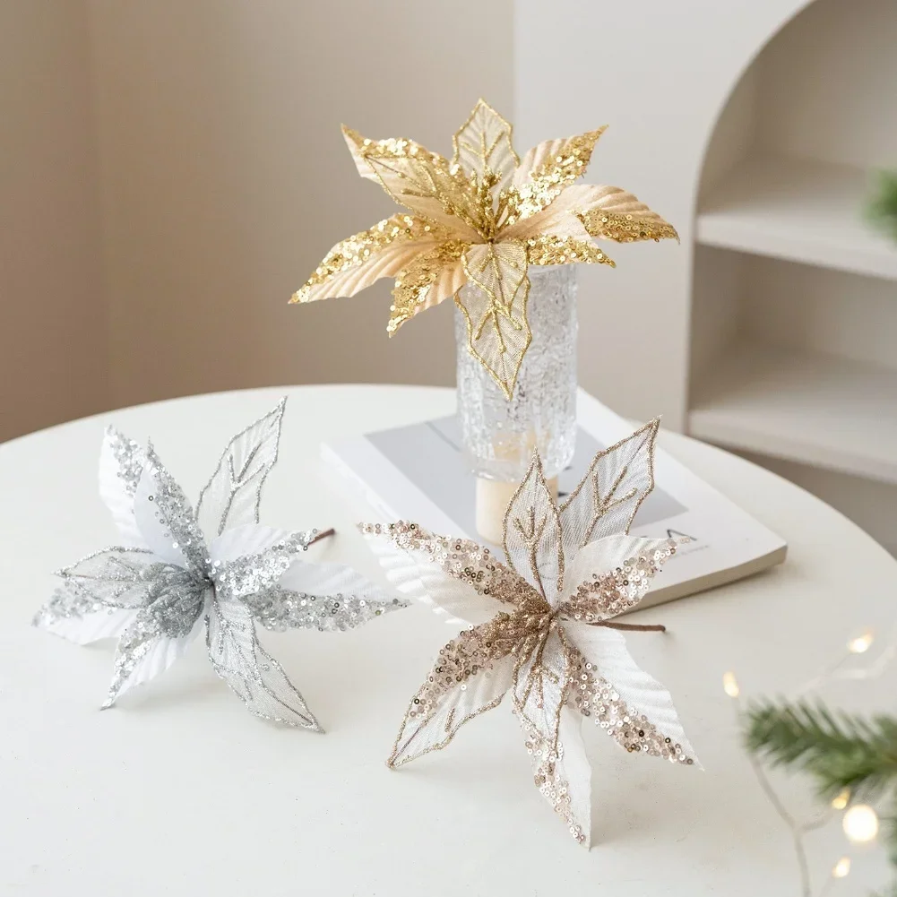 

Artificial Flowers Christmas Tree Ornaments Christmas Festival Wedding And Party Ornaments Elegant Christmas Decorations