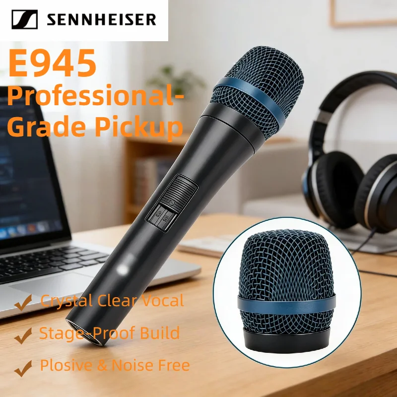 Sennheiser E945 Dynamic Vocal Microphone Professional Supercardioid Wired Handheld Mic For Live Stage Studio Performance