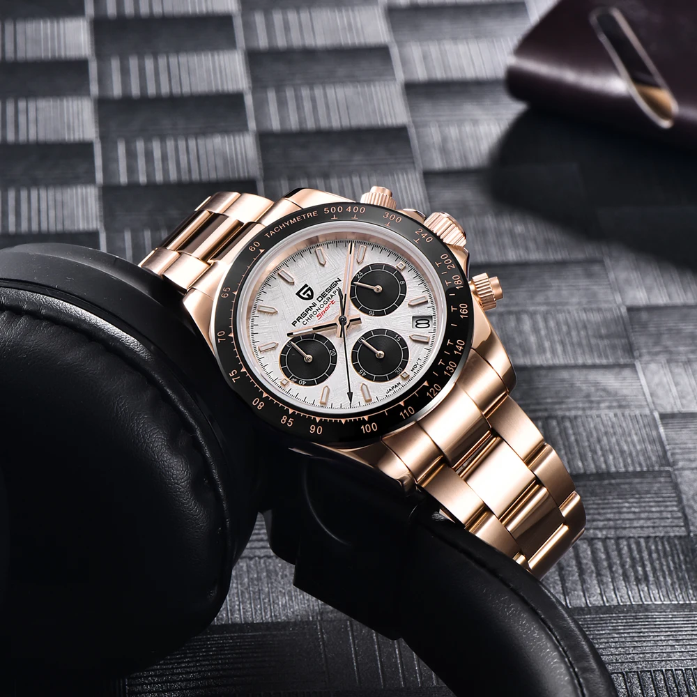 2026 New PAGANI DESIGN Men's Watches Luxury Rose Gold Quartz Watch For Men 100M Waterproof Top Sports Chronograph Wristwatch Men