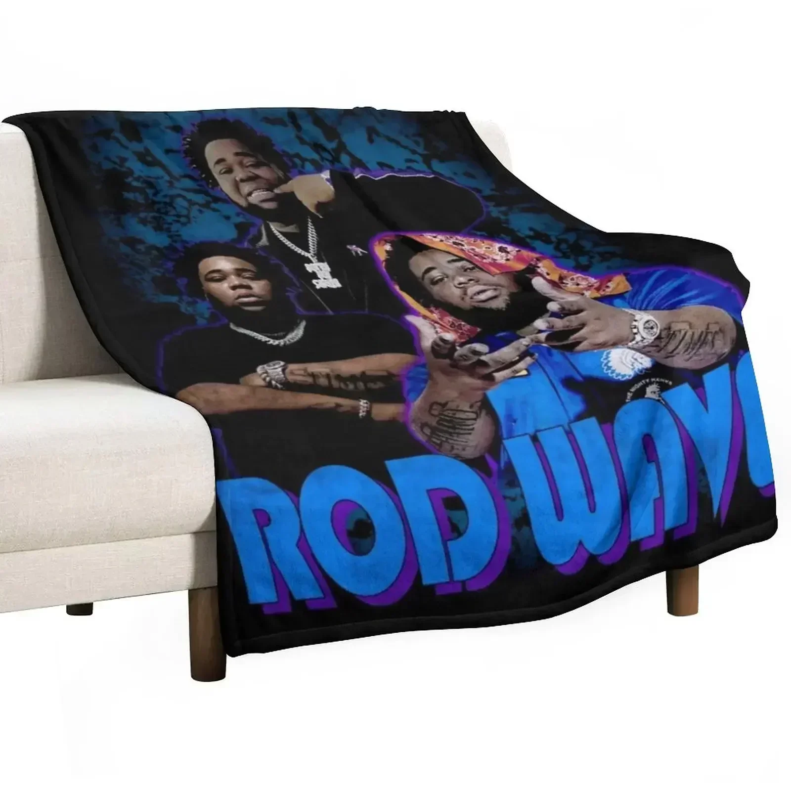 Rod Wave Vintage Bootleg 90s Throw Blanket Durable Warm Blanket for Daily Home Use