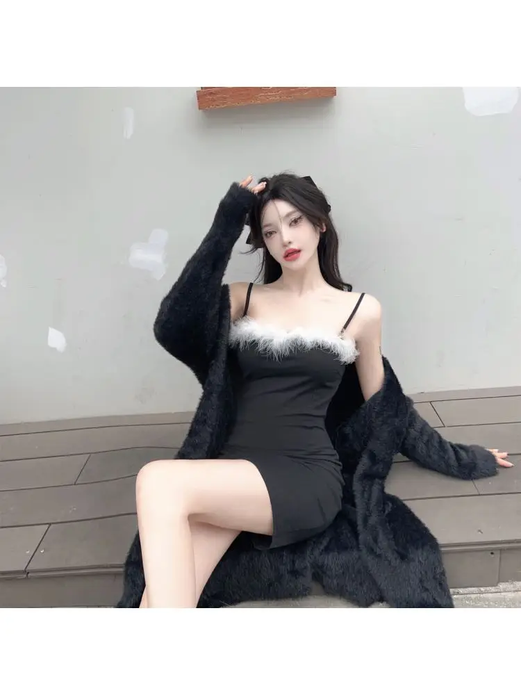 กระโปรงทรงเอวสูงสองสีแบบสายรัดสำหรับผู้หญิง สีแดงเซ็กซี่ เหมาะสำหรับฤดูใบไม้ร่วง ฤดูหนาว วันฮาโลวีน และวันวาเลนไทน์