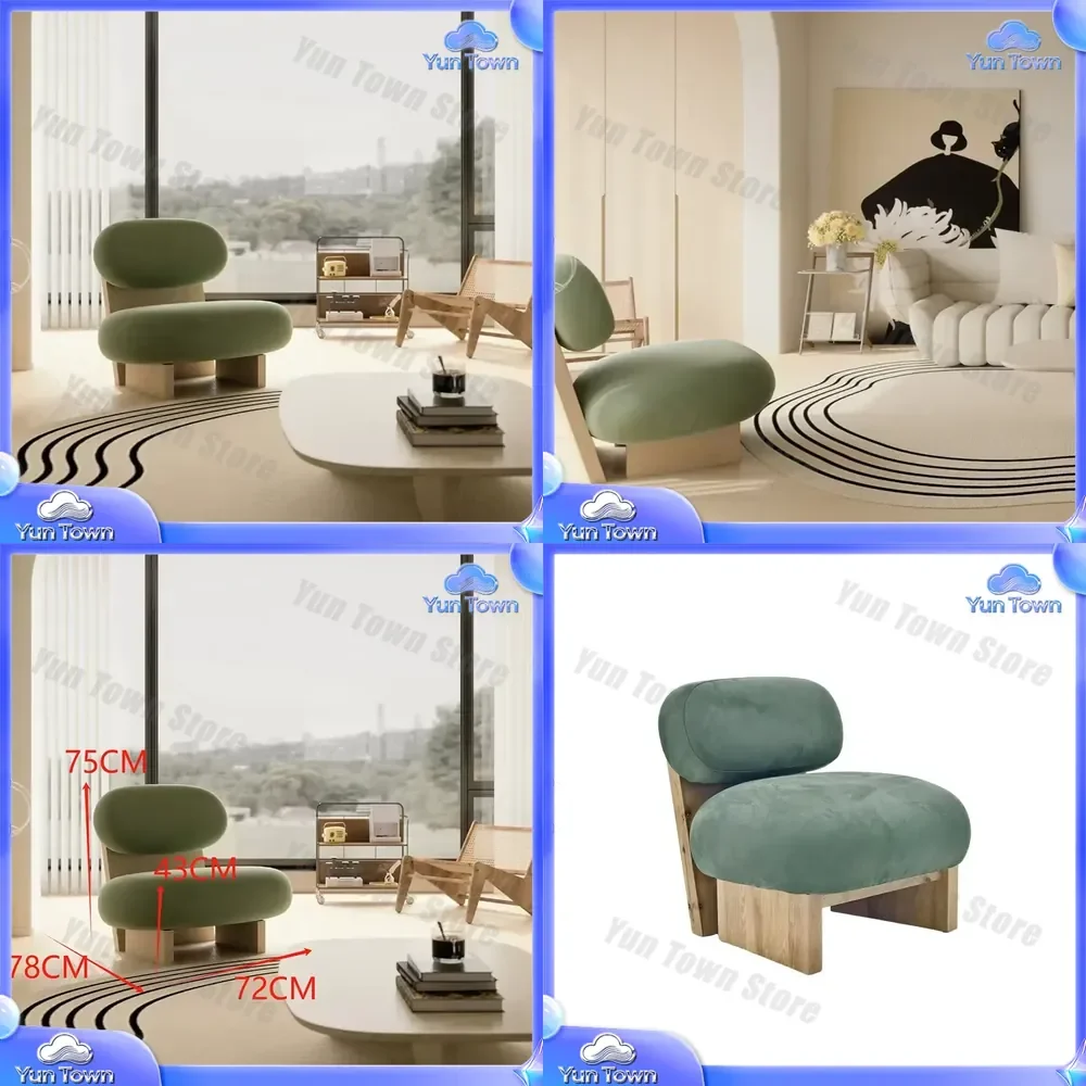 Popular Nordic Modern Modular Velvet Lounge Chair with Sponge Filling and Wooden Legs for Living Room Furniture