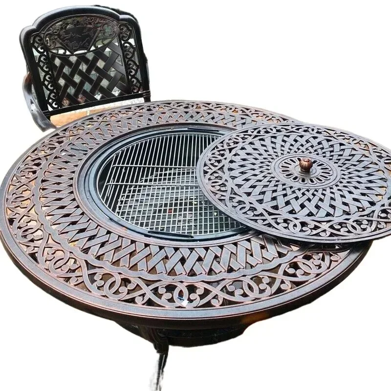 

Outdoor barbecue tables and chairs cast aluminum courtyard leisure