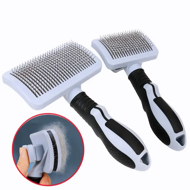 Dog Dog Brush Massage Dogs Comb Automatic Pet Hair Remover Self Cleaning Cat Brush Pet Grooming One Button Cleaning Dog Brushes Comb - Aliexpress Deal