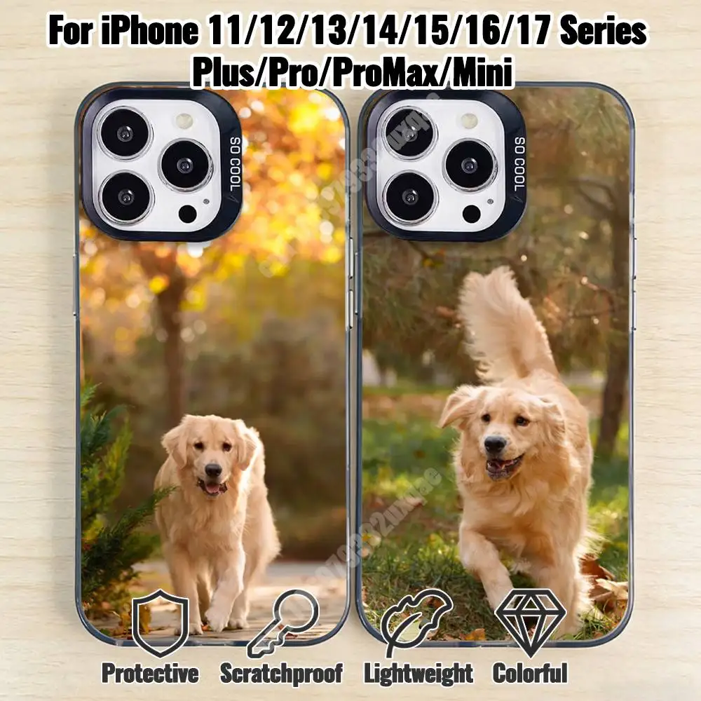 

Cute Retriever Dog Phone Case for iPhone 17 16 15 Max Mini 14 13 Pro Plus 12 11 X XS Air IMD Cover