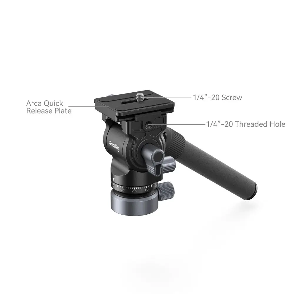 SmallRig 4170 CH20 Lightweight Fluid Video Head with Leveling Base for Tripod Monopod Camera Holder Stand Mobile SLR DSLR Camera