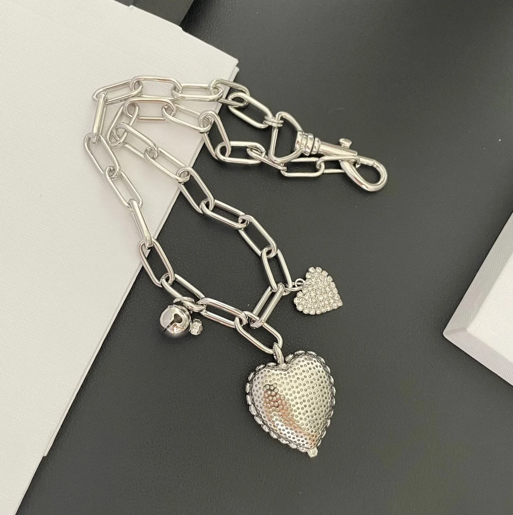 Necklace Fashion Temperament Light Luxury Heart Bell Chain For Women Collares Para Mujer Collar Jewelry Collier Femme Pendant
