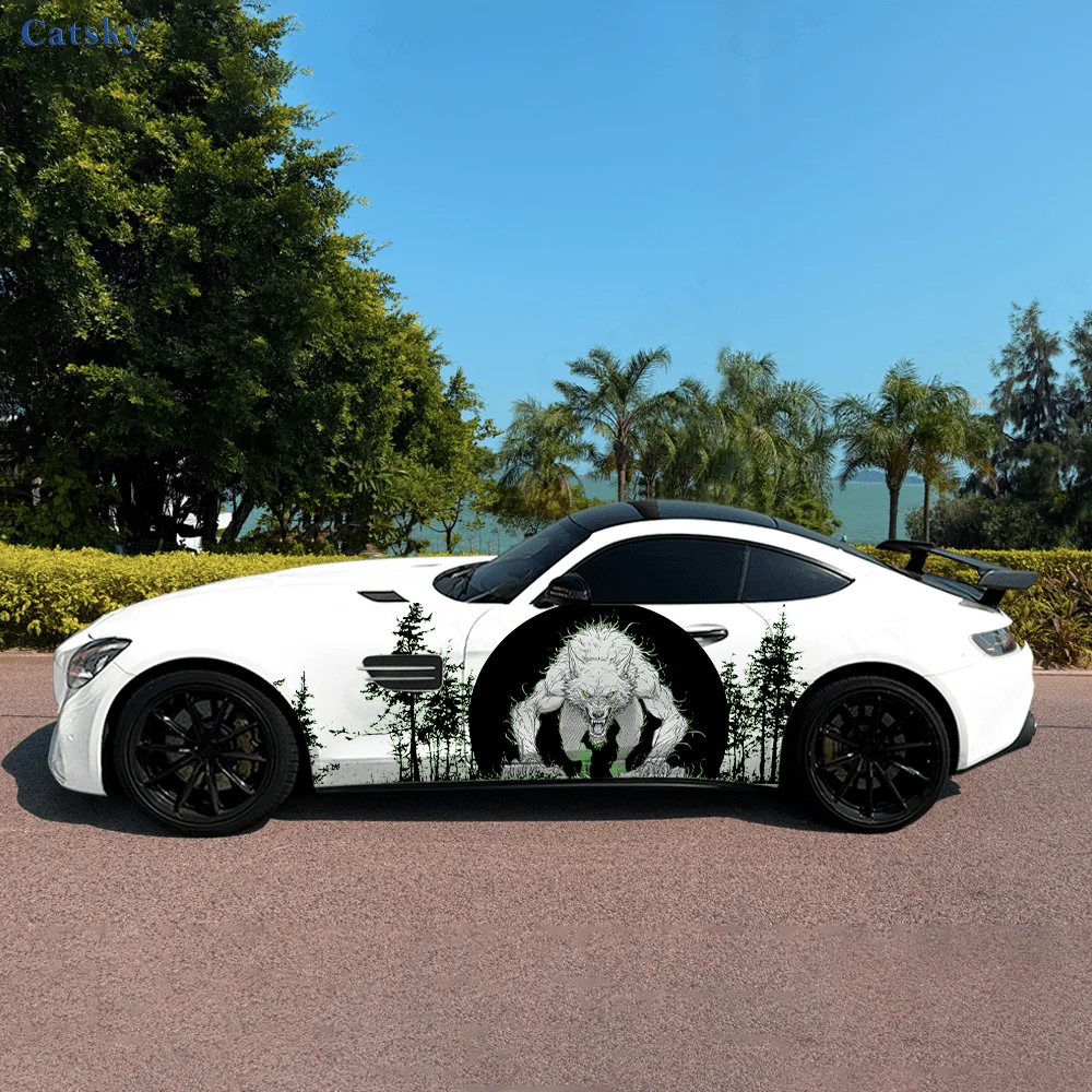

Fierce Werewolf Glowing Eyes Car Vinyl Wraps Decal Self-adhesive PVC Sticker Suitable for Trucks SUV Decor Auto Accessories Gift