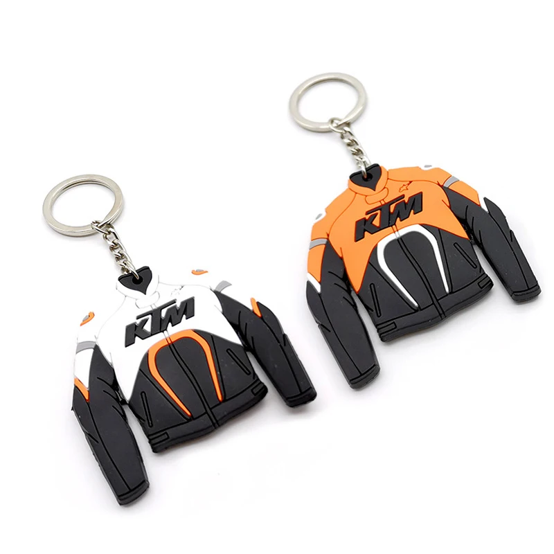 Stile creativo della tuta da corsa in silicone Portachiavi per moto a doppia faccia Cordino per auto per ciondolo distintivo ktm Portachiavi regalo unisex