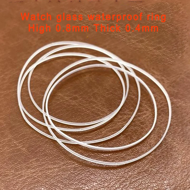 2/5 PCS Watch Glass Gasket Dia 18-40mm High 0.8mm Thick 0.4mm O-Ring Watch Glass Waterproof Ring for Watchmaker