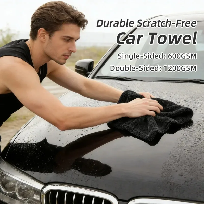 1 PC 1000GSM Ultrafine Microfiber Car Drying Towel - Streak-Free Lint-Free Absorbent Soft Cloth for Quick Car Drying