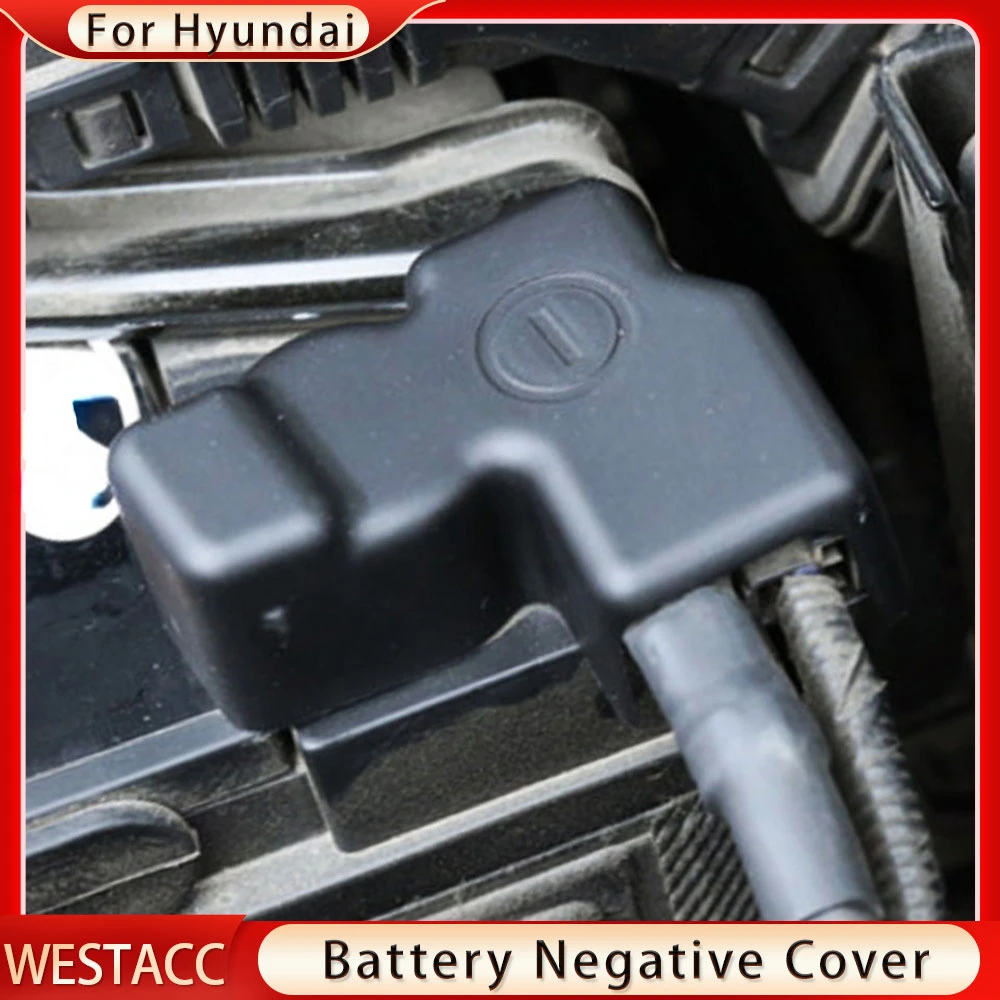 Car Engine Battery Anode Negative Pole Terminal Cover for Hyundai I30 Elantra 2010-2017 Tucson TL Sonata 2015-2018 Accessories