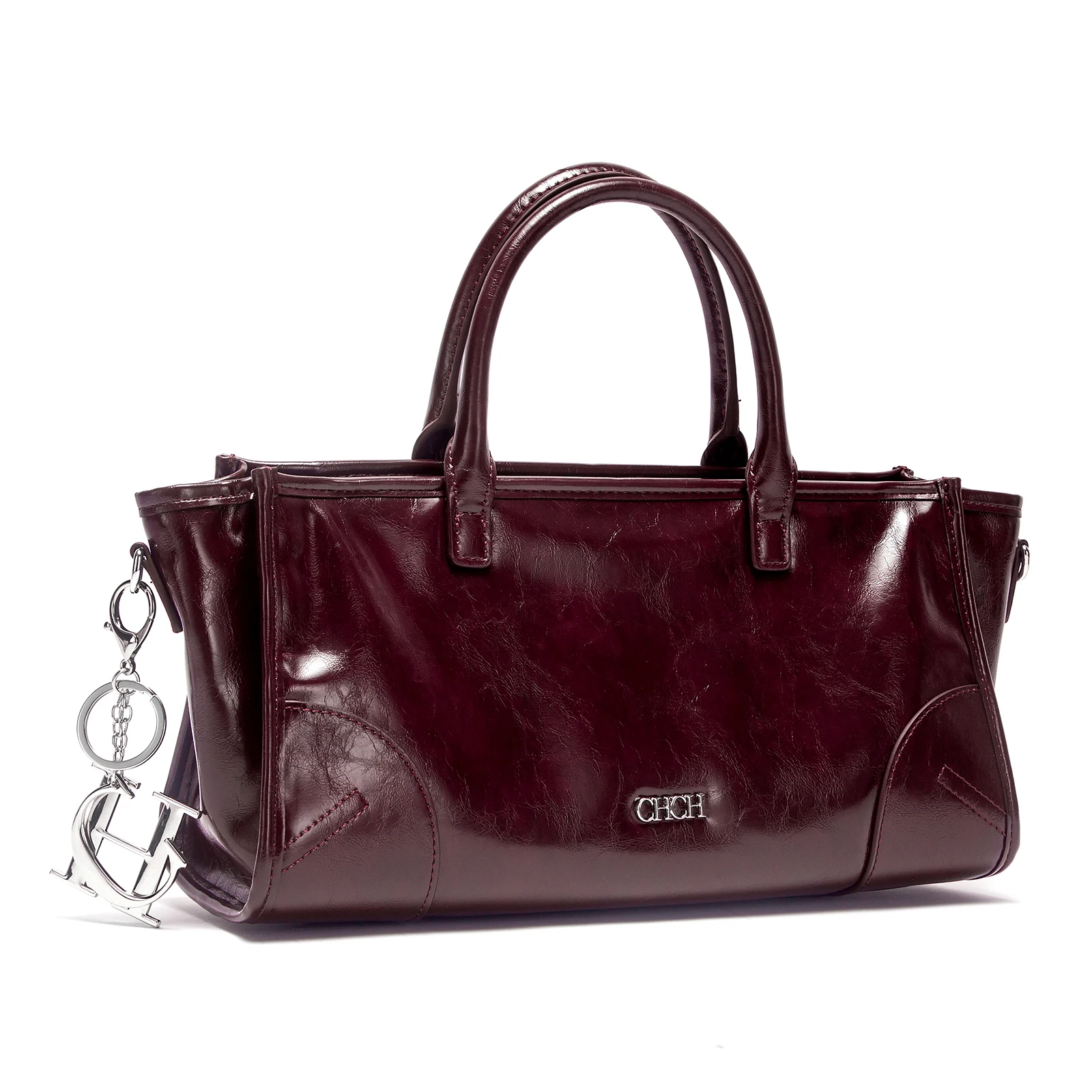 

Women's Black Handbag New Retro Black Oil Wax Leather Shoulder Bag Street Style
