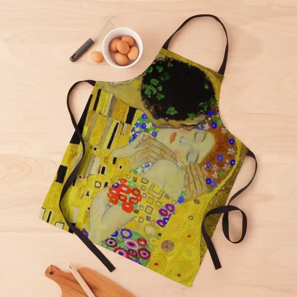 

The Kiss by Gustav Klimt |Liebespaar - The Lovers Apron Kitchens Accessories barber uniform Kitchen Kawaii Accessories Apron
