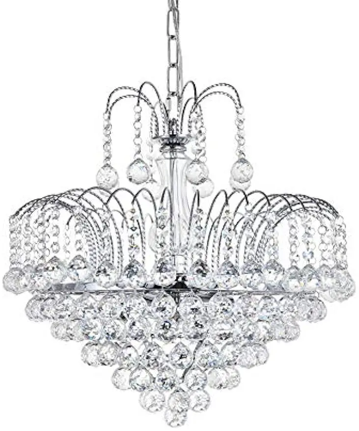 

Crystal Chandelier Clear K9 Crystal Ball Raindrop Ceiling Light Fixture with 6 Lights Luxurious Elegant Pendant Lighting