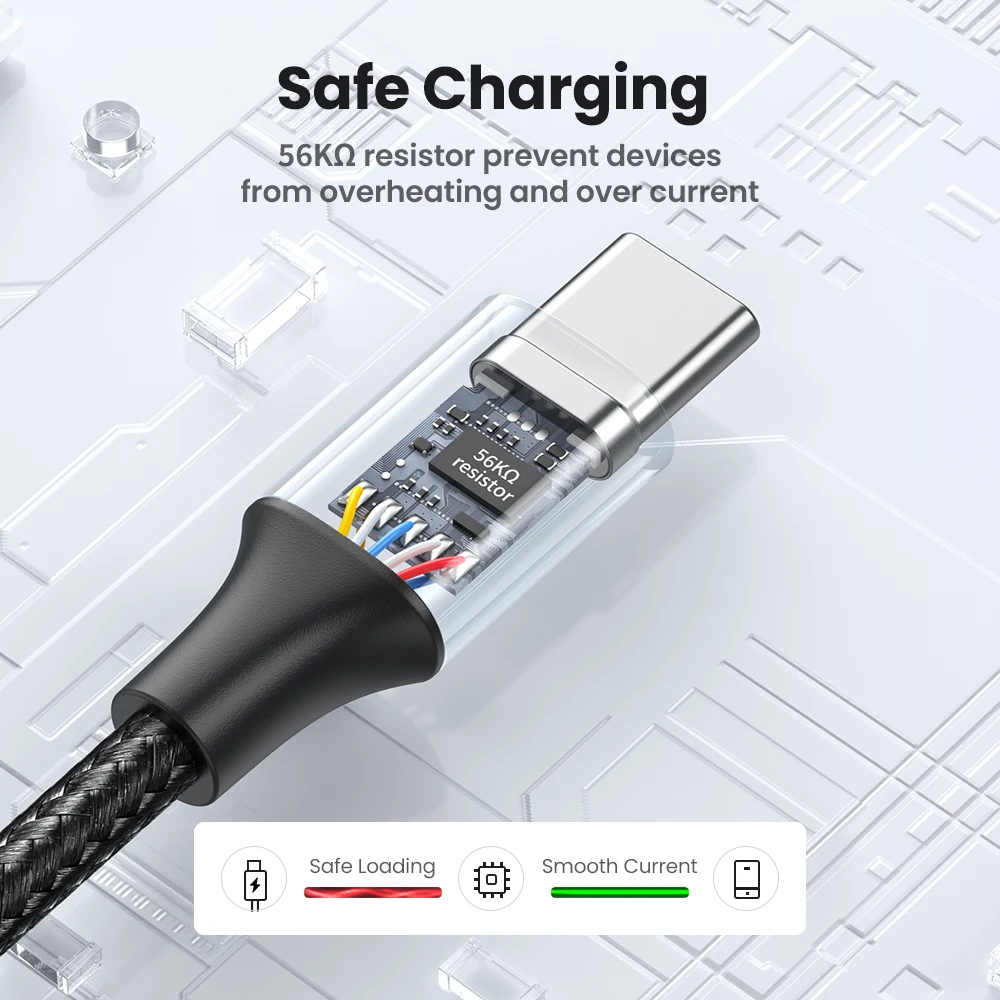 UGREEN – kabel USB typu C, pleciony, do ładowania i przesyłania danych, kompatybilny z iPhone 17, 16, 15, CarPlay, Android, USB-C. Dostępne długości: krótki (25 cm), średni (50 cm), długi (2 m, 3 m). — zdjęcie produktu 5