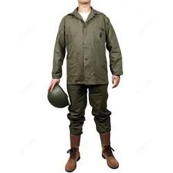 WWII US USMC GREEN HBT  UNIFORM JACKET SHIRT AND PANTS TROUSERS HerringBone Twill（No helmet, no shoes）