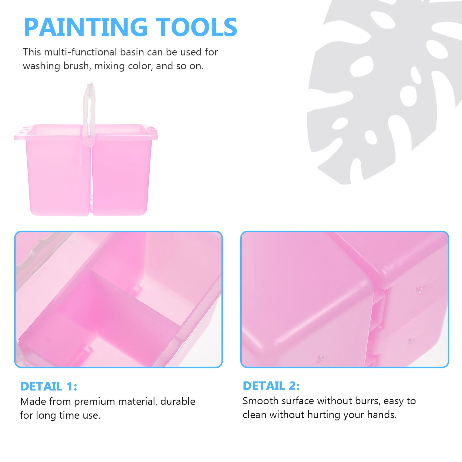 

2pcs Plastic Brush Washing Buckets With Handle For Artists Painters Durable Painting Water Pots Containers Art Supplies