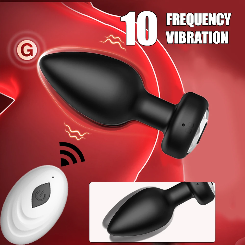 1 pc Anal Plug Vibrator for Men Butt Plug Portable Massager Wireless Remote Control Dildo Vibration Sex Toys for Male Adult Toys