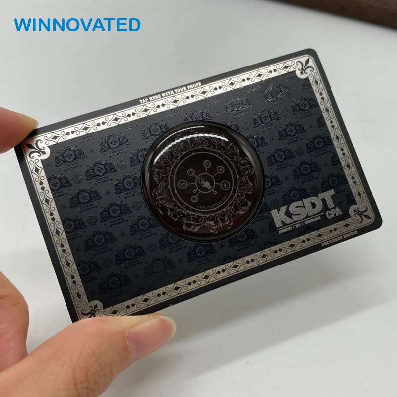 Customized product Rfid 125khx Premium Black Business PVC Hybrid NFC Metal Card 3 Colors SHENZEN
