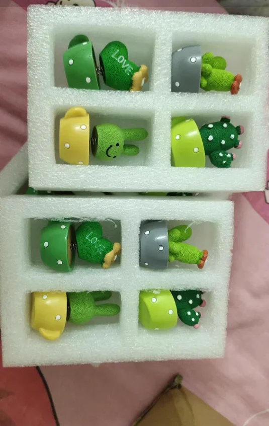 Cute Car Decor Spring Animal Cactus Mini Potted Plant Auto Ornament view 2