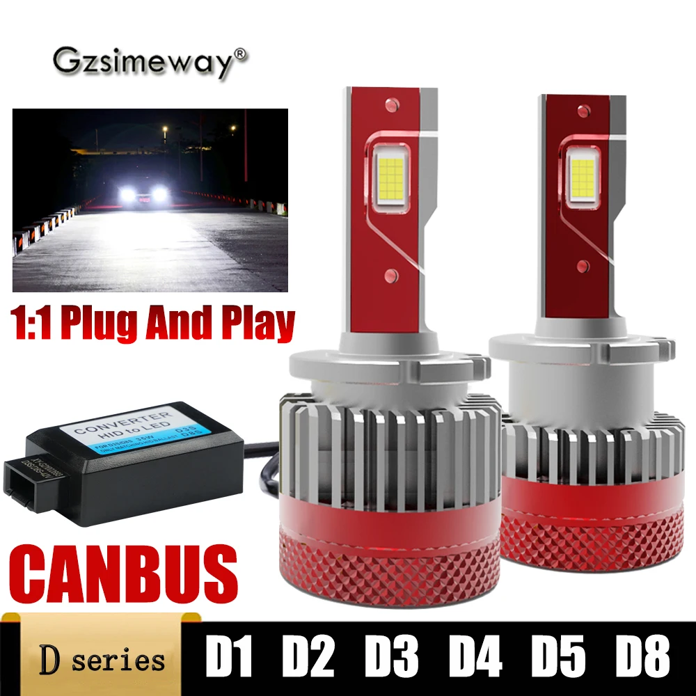 

2PCS D2S D3S LED Bulb Replacement Original HID D1S D2R D4S D5S D8S Canbus Led Car Headlight 6000K 30000LM Plug And Play Lamps