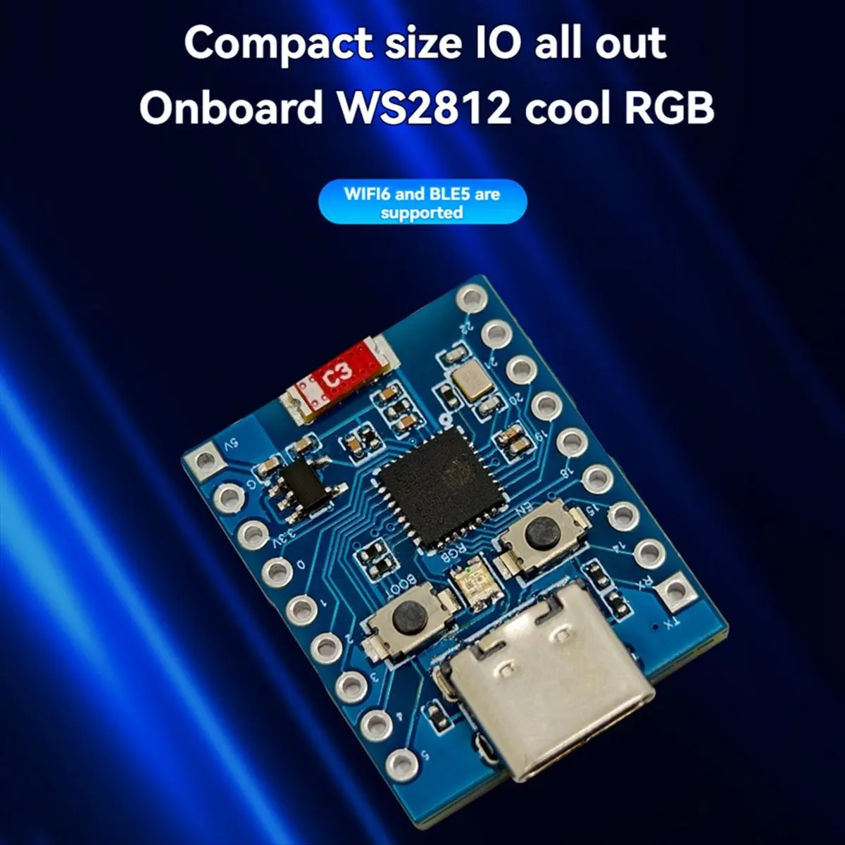 ESP32C6-TINY SuperMini Microcontroller Development Board Support WIFI Bluetooth with Onboard WS2812 ESP32-C6FH4