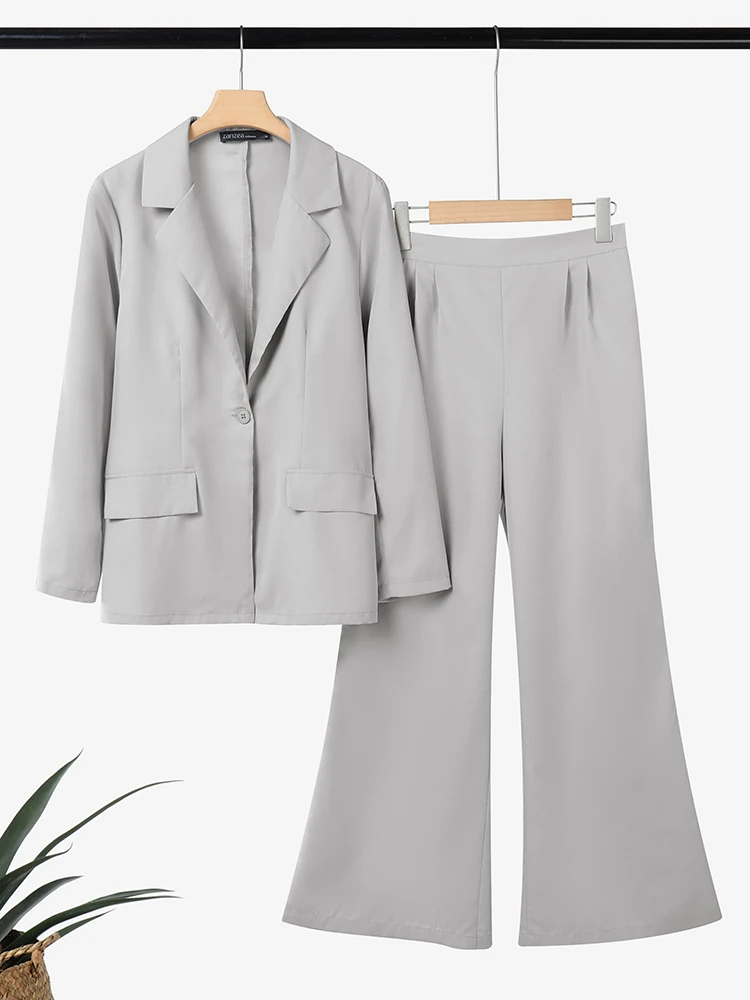 2025年 ザンゼア オフィス ツーピースセット 秋 レディース エレガント 長袖 ブレザー コート パンツセット ファッション 無地 OL 仕事着 セットアップ