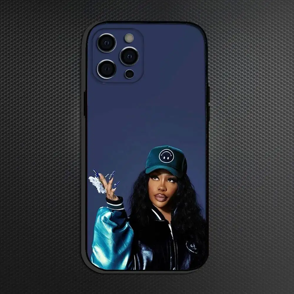 حافظة هاتف S-SZA L-Lana لهاتف آيفون 16,15,14,13,12,11 Plus, Pro Max, أخرى غطاء أسود ناعم