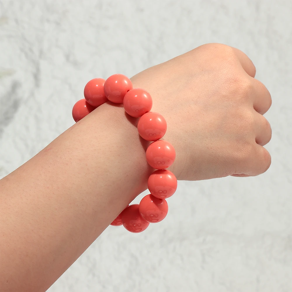 Böhmischer Trend, Acryl, bunte runde Perlen, Damen-Handarmbänder, Boho-Harz, stapelbare Perlen, dehnbares Armband, 2025, Schmuck, Geschenk – Detail 7