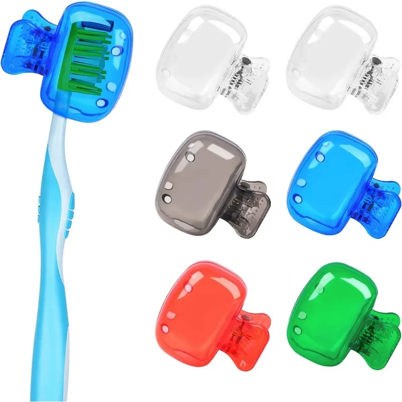 1/4PCS Portable Plastic Toothbrush Head Cover Clips Dustproof Head Protector Cap Travel Hiking Camping Bathroom Accessories