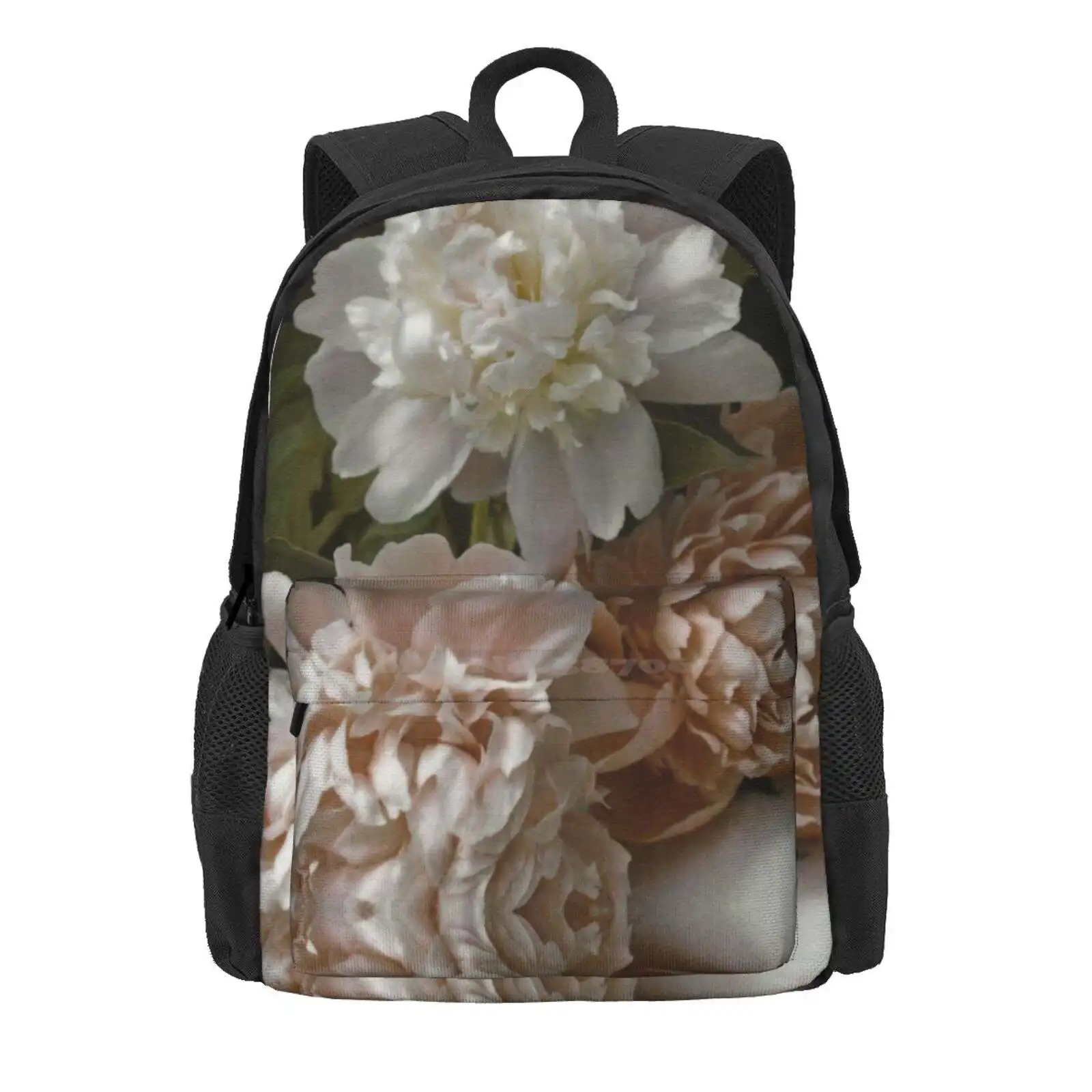 Vintage Pale Pink Peonies Hot Sale Schoolbag Backpack Fashion Bags Peony Wall Peonies Vintage Peony Farmhouse Chic Cottage