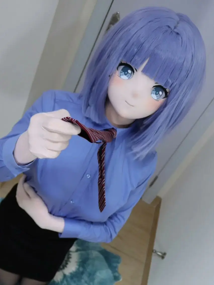 

(XYQ115)Customize Character Crossdressing Female/Girl PLA Full Head With Lock Anime Cosplay Japanese Animego Kigurumi Mask