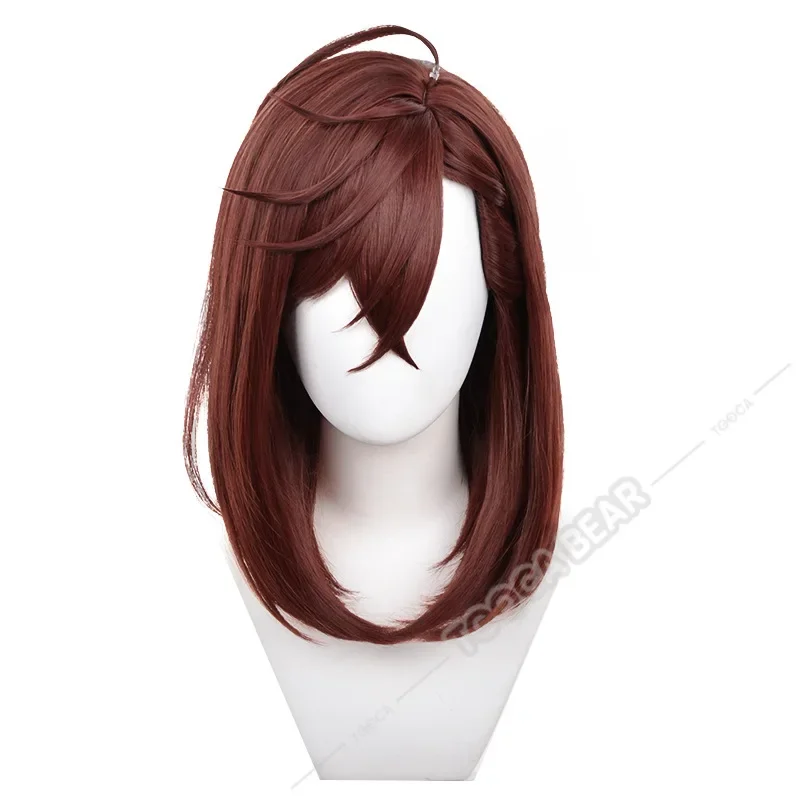 Momo ayase peruca cosplay anime dandadan marrom cabelo curto fibra resistente ao calor + touca peruca festa de halloween meninas mulheres