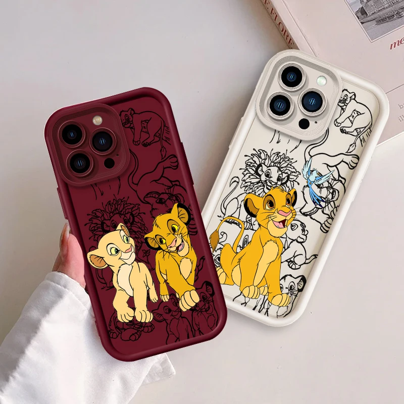 Disney Lion King Cool Cartoon For Apple iPhone 15 14 13 12 Pro Max Mini 11 XS X XR 8 7 6 Plus Eye Ladder Cover Capa Fundas