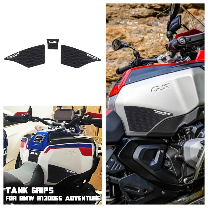 For BMW R1300GSA R 1300 GS ADV, Rubber Tank Grips Adventure, Fuel Tank Pads Knee Grip Stickers R1300 GSA ADV1300