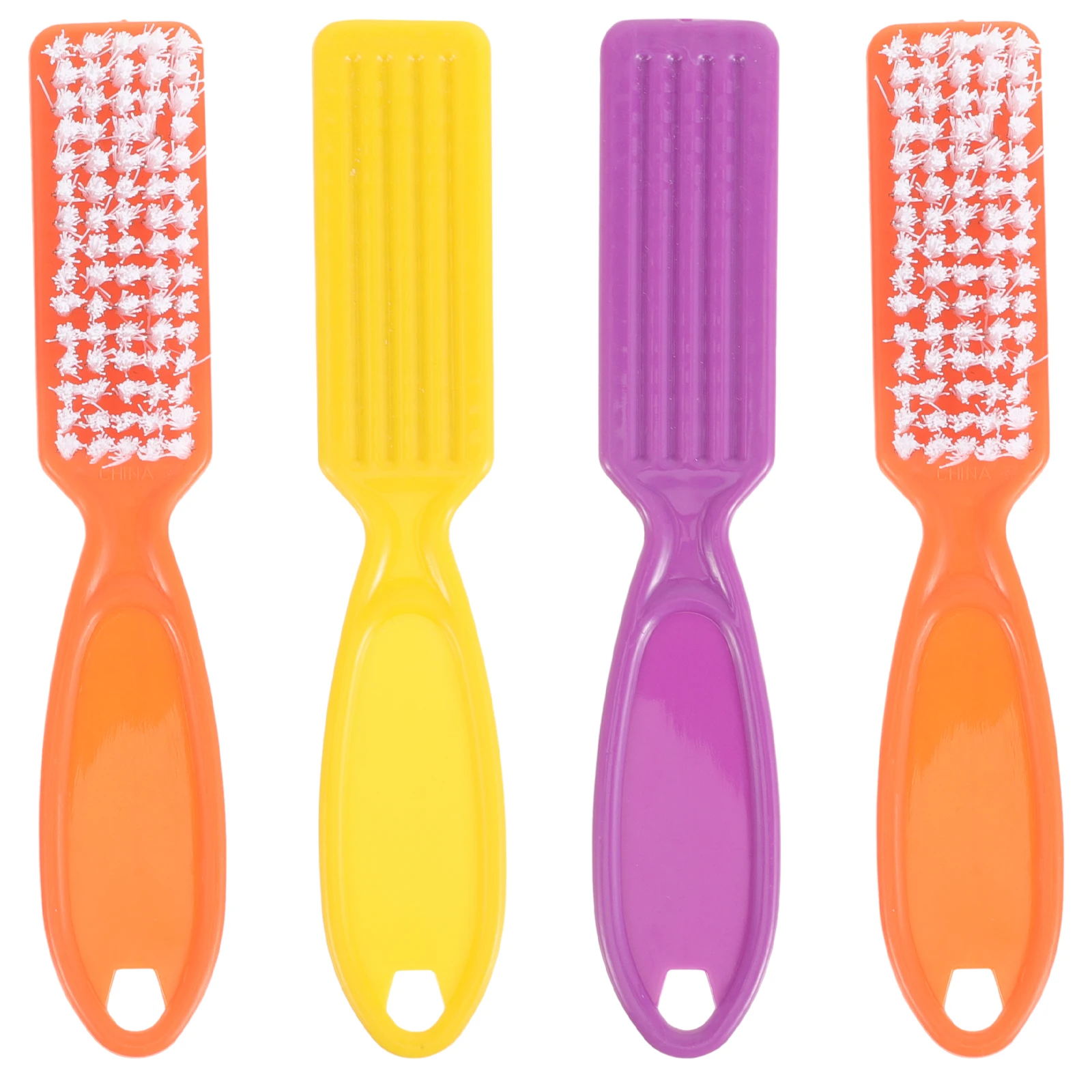 

4pcs Nail Brush Set Long Handle Soft Bristle Nail Cleaning Brush For Dust Removal Durable Lightweight Portable Manicure Tools