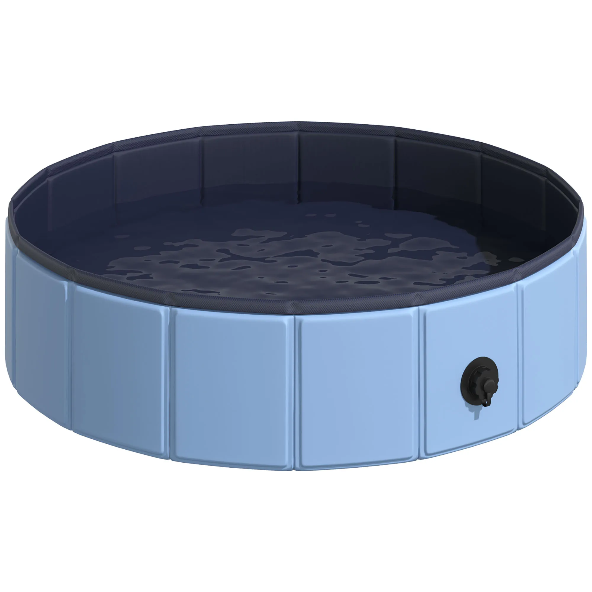 PawHut Piscina Plegable para Perros Gatos Ø80x20 cm Bañera Portátil para Mascotas PVC Antideslizante Múltiples Usos Color Azul