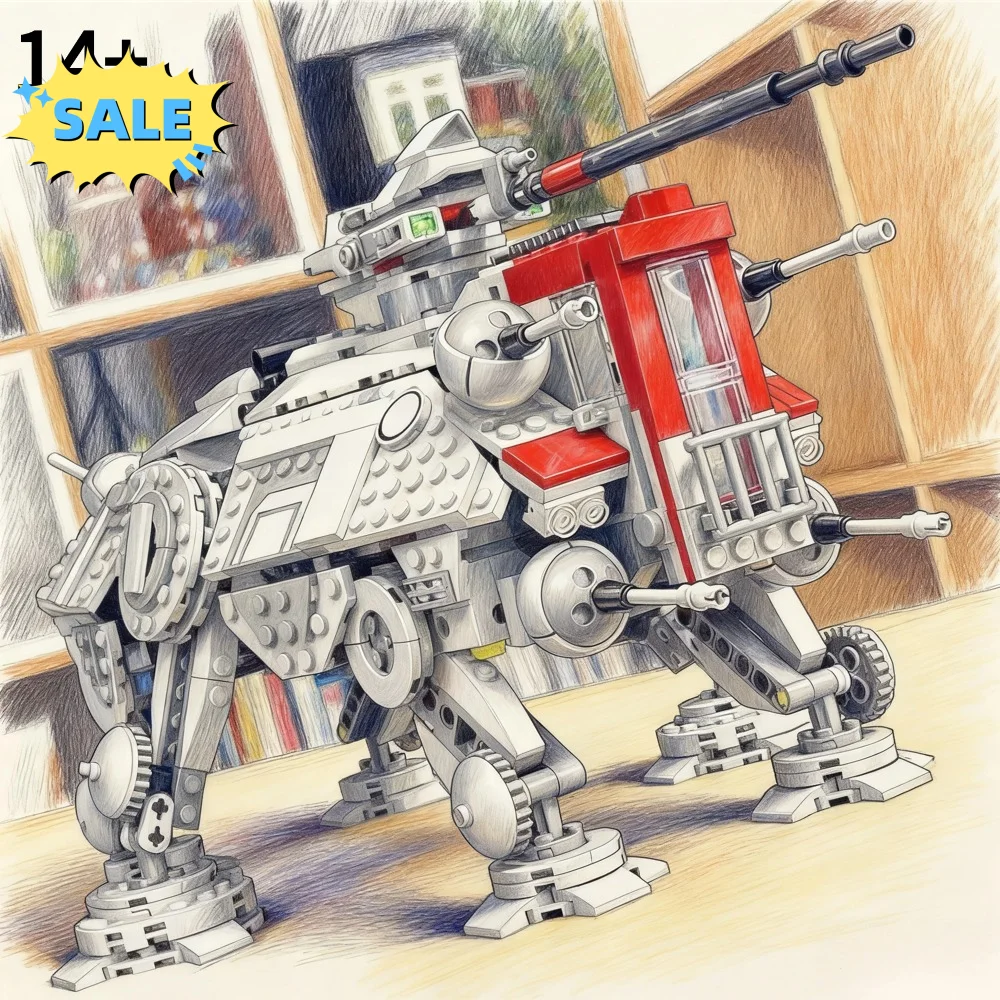 

New AT-TE All Terrain Walker Building Blocks Compatible with 75337 DIY Assemble Bricks 1082PCS for Birthday Gifts