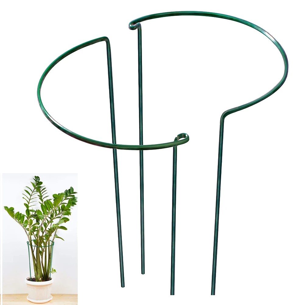 2 Pcs Sturdy Metal Plant Support Stakes Plant Climbing Support Frame For Garden Keep Flowers Vegetables Growth Fixed Rod