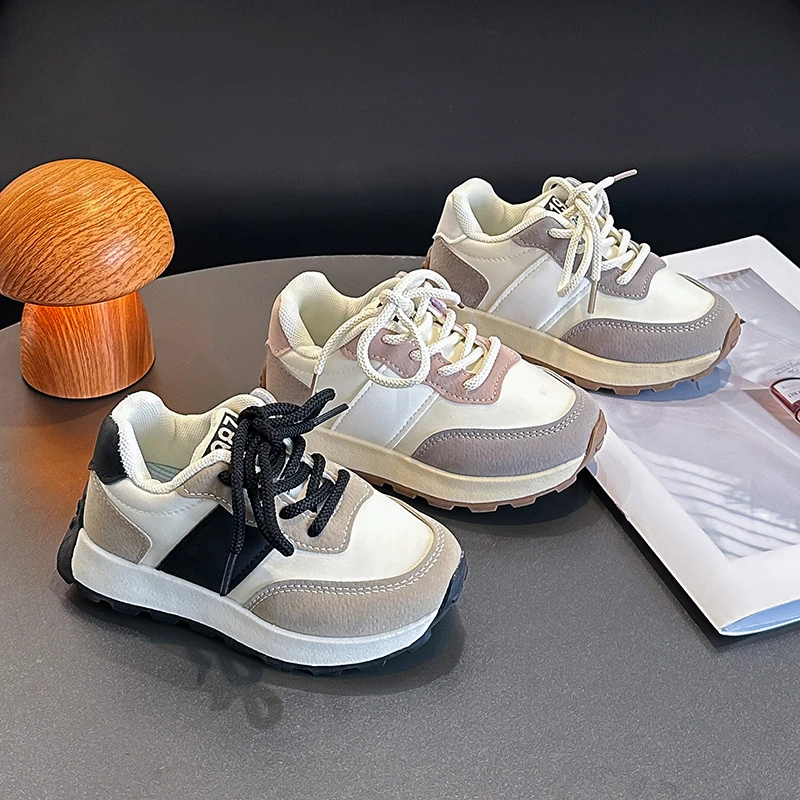 

Classic Kids Retro Sneakers Patchwork School Girls Causal Sports Shoes Non-slip Breathable Outdoor Children's Basketball Shoes