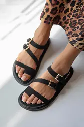 Mira+Women's+Flip+Flops+Suede+Sandals+Black