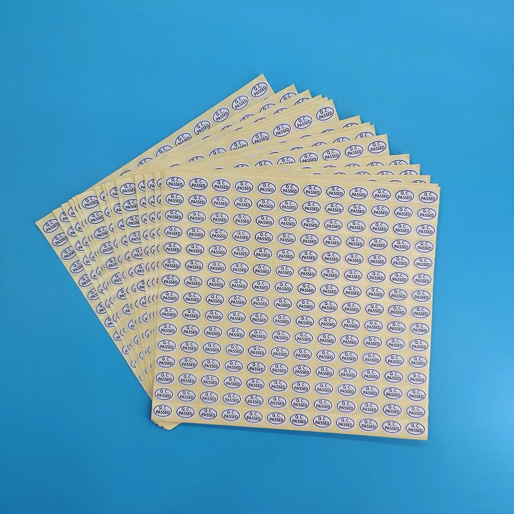 2700pcs/lot Green/Gold Color Oval Coated Paper Warranty Label QC Adhesive Label Sticker Custom Label Sticker QC PASSED Stickers