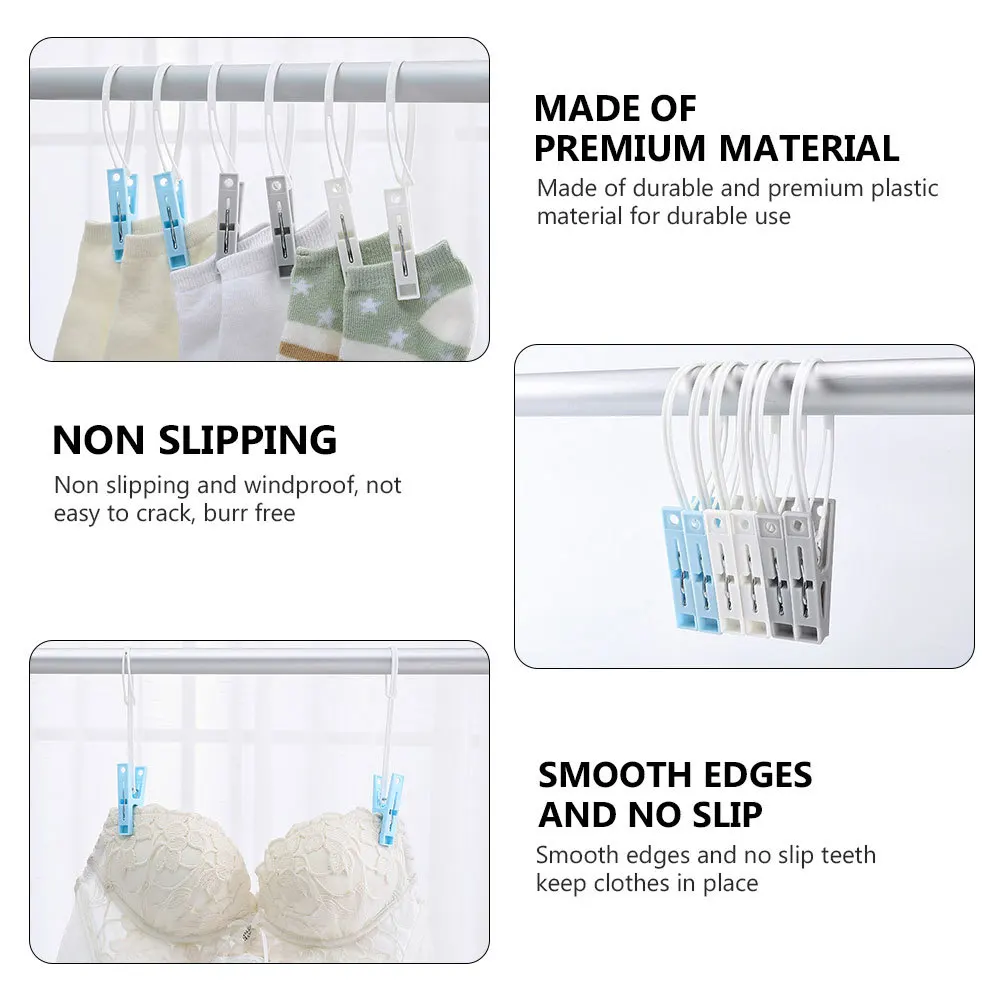 

24Pcs Clothes Pegs Windproof Plastic Clamps for Quilt Duvet Cover Fixing Outdoor Tent Canopy Reinforcement Non-Slip Home Drying