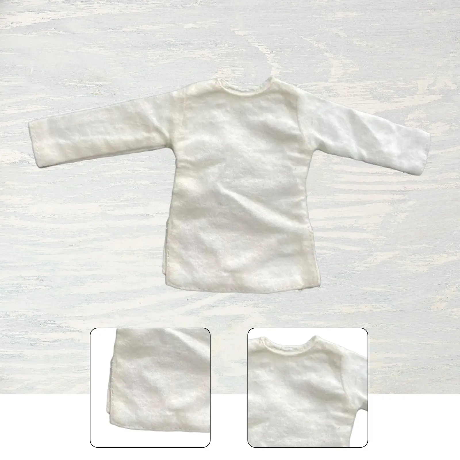 1 6 Scale Female Action Figure Doll Clothes White Long Sleeve Shirt Miniature Fashion Top for Dolls Accessories and Collectors
