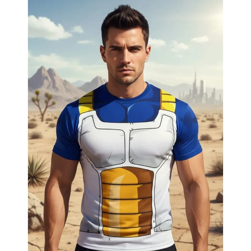 Camiseta de Manga Corta con Estampado 3D de Anime Dragon Ball, Sun Wukong, Beijita, Buick, Tranx, Traje de Batalla de Frisa