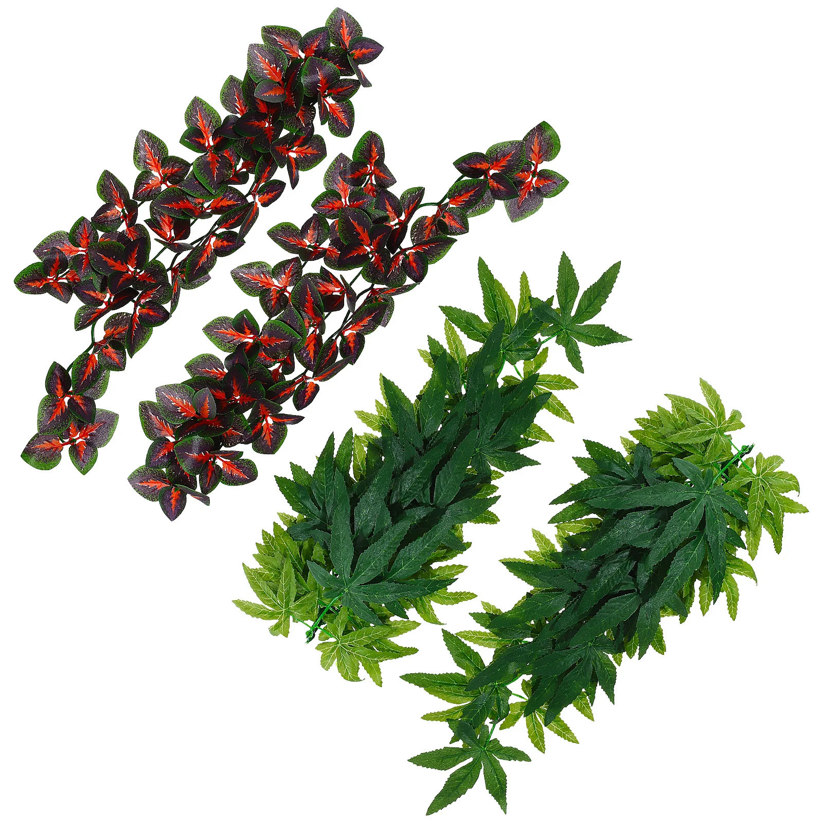

4 pcs Vine Leaves 16 Reptile Plants With Suction Cup Inch Hanging Artificial Plants for Terrarium Reptile Tank Decor Accessories