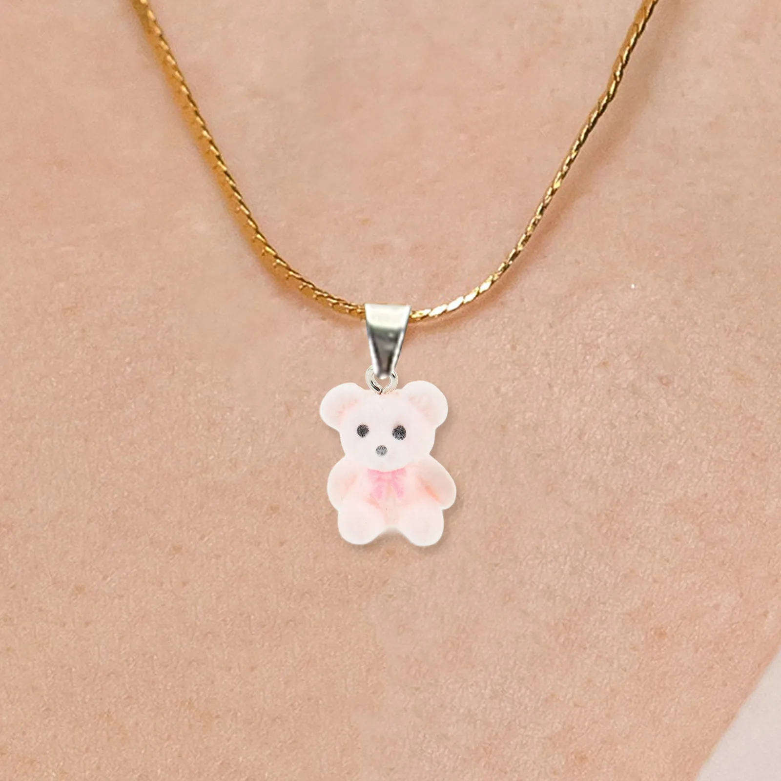 

5pcs Bear Pendant DIY Resin Charms Pink 15x22mm Cartoon Animal Jewelry Making Supplies Crafting Findings Accessories